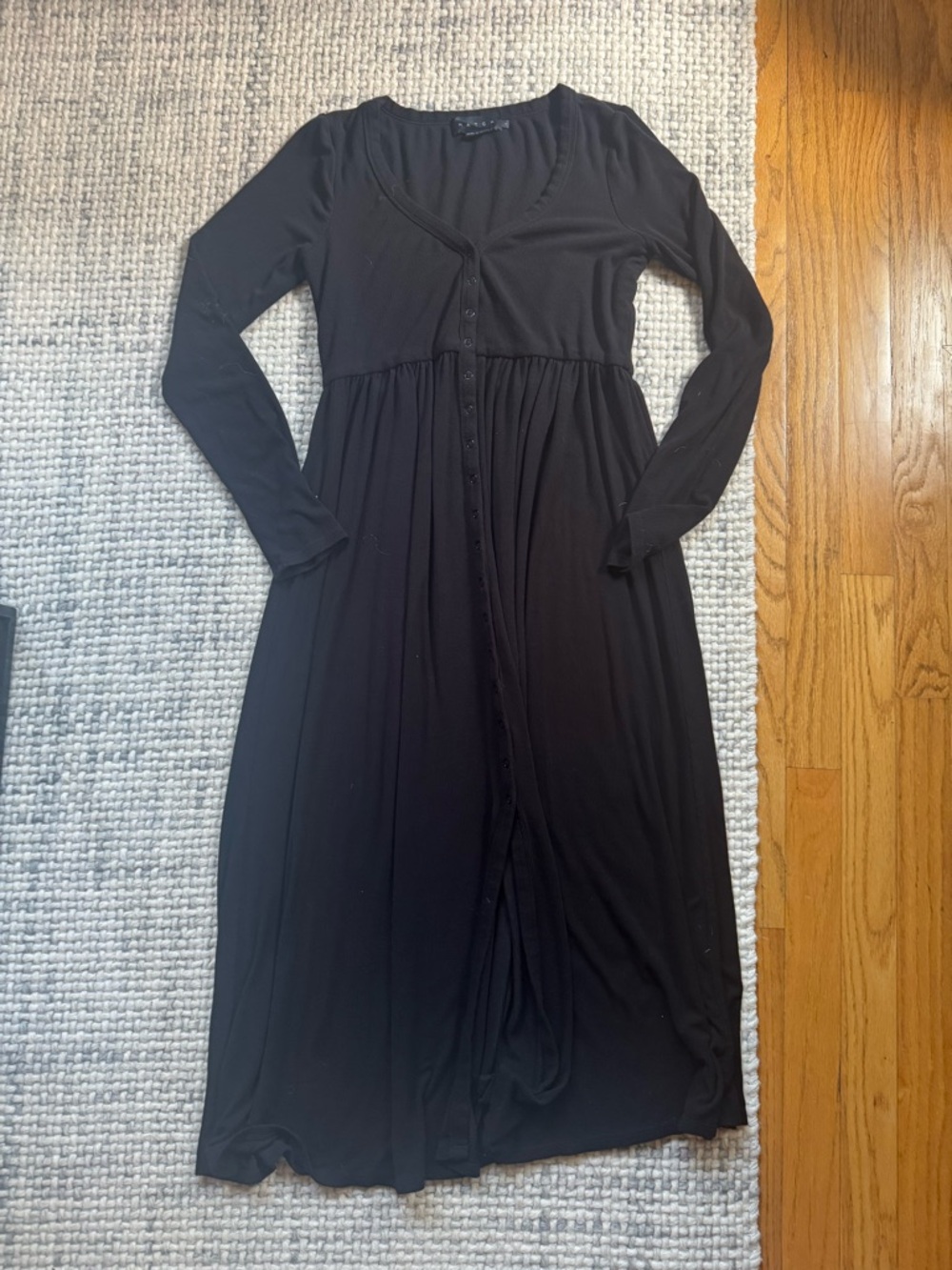 Hatch The Softest Rib Nursing Dress in Black Small - Picture 2 of 3